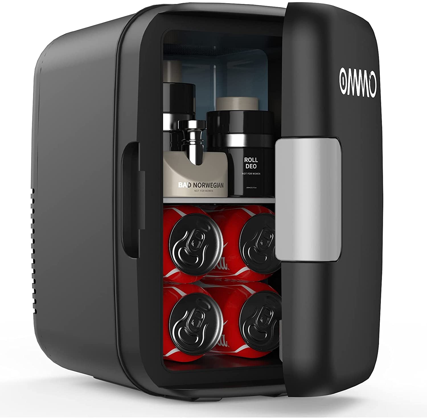 Mini Chillin Fridge,  Cooler and Warmer Compact Small Refrigerator with AC/DC Power, for Skincare, Medications, Beverage, Home and Travel, Black